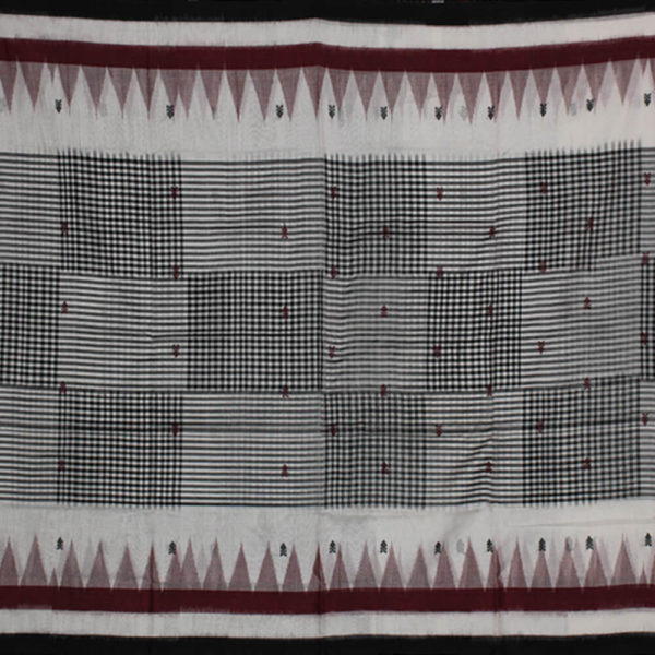 3d border temple sachipar check bomkai buti sambalpuri saree