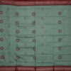 Bomkai Cotton Saree, Red,  Rama green colour