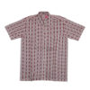 Cross arrow print sambalpuri cotton half shirt (White, Maroon)