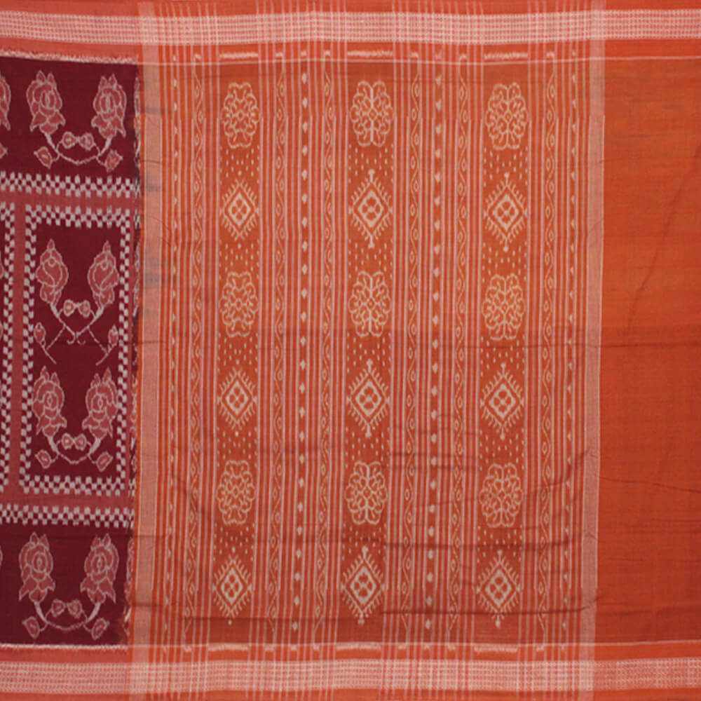 Small box tree design Sambalpuri paper bandha saree (2)