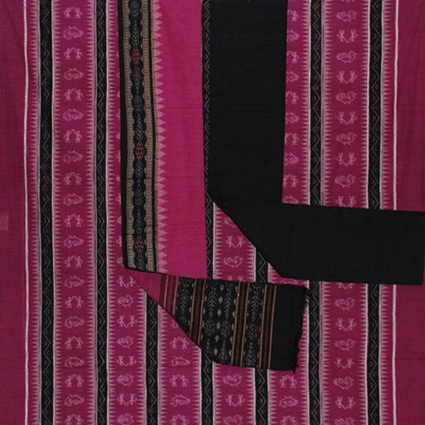 Terracotta and bird print paper bandha sambalpuri dress material salwar set