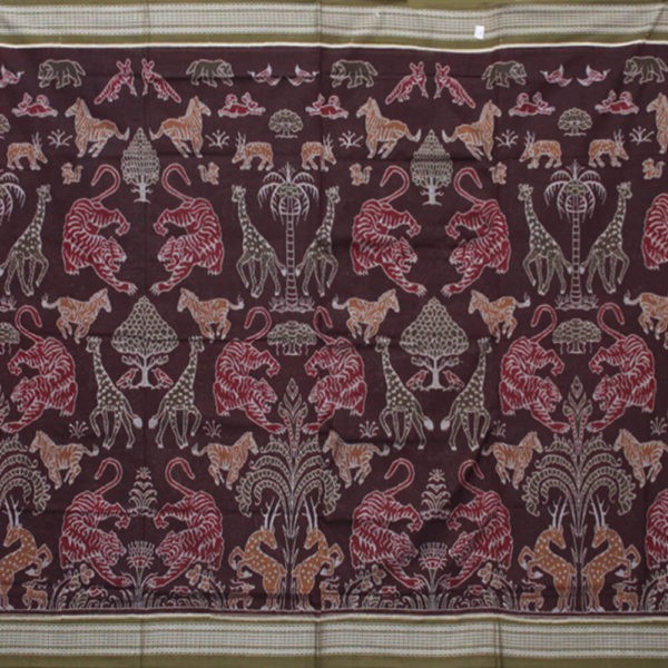 Animal Design Gorgeous paper bandha sambalpuri Saree