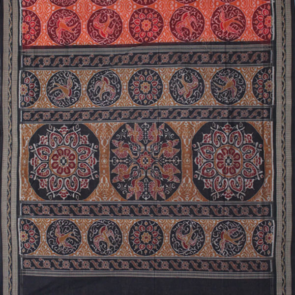 Flying Birds with konark chakra sambalpuri paper bandha saree