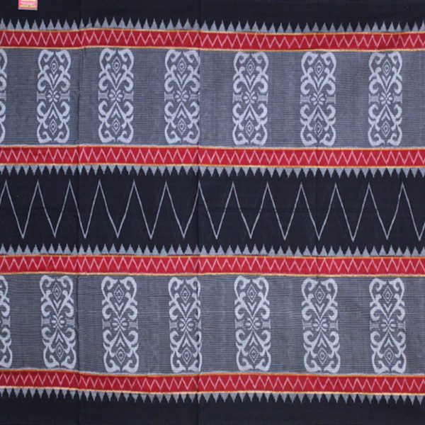 New modern design with double small temple border sambalpuri cotton ikat saree