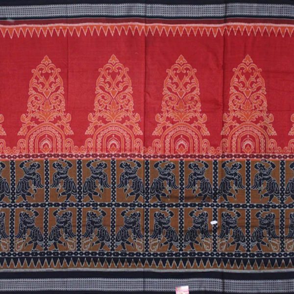 Odissi dance & temple design flower paper bandha sambalpuri cotton saree