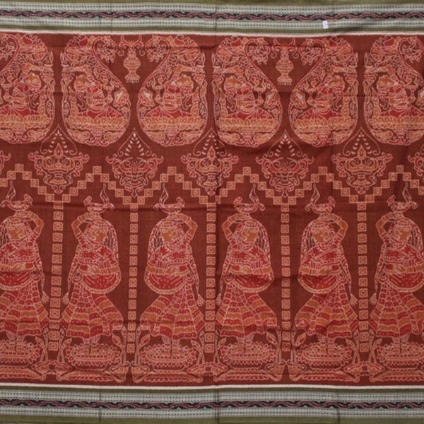 Odissi nartaki dance print sambalpuri paper bandha cotton saree