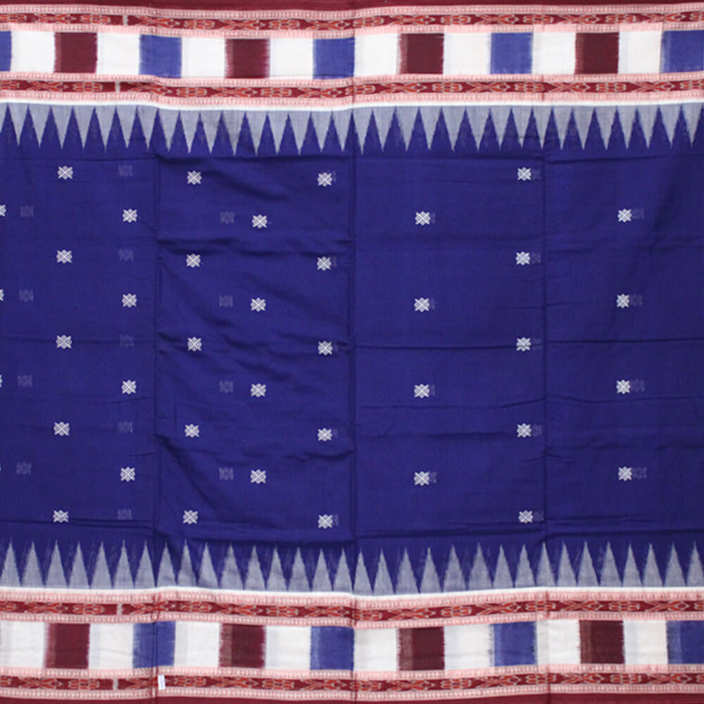 Pasapalli border bomkai buti sambalpuri saree(with blue color)