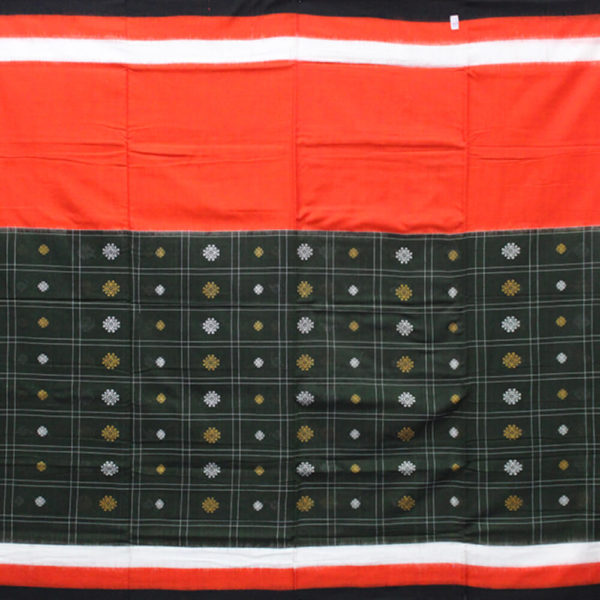 Half half cross box bomkai buti sambalpuri saree